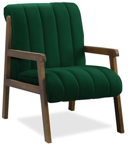 Poltrona Decorativa para Sala Base de Madeira Daline Bouclê E03 - D'Rossi - Verde