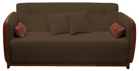 Sofá 3 Lugares Liverpool 1,90 m Compose Corino Ocre/Marrom - Decorar Estofados