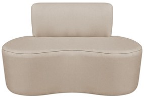 Sofá Curvo 2 Lugares Orgânico Escritório Recepção Sala Amsterdã 120cm Linho - ADJ Decor