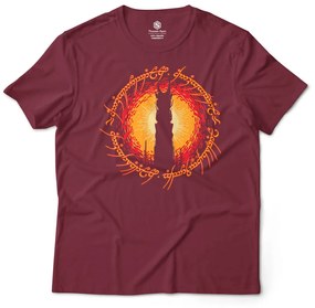 Camiseta Unissex Mordor Ring O Senhor dos Anéis Geek Nerd - Vinho - P