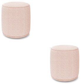 Puff Redondo Orgânico para Sala kit 2 Malu Bouclê M11 - D'Rossi - Rose