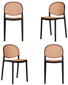 Kit 04 Cadeiras Positano Polipropileno Preto - 76563 Sun House