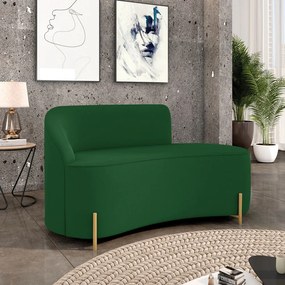 Sofá 2 Lugares Orgânico 140cm Pé Dourado Morgan Suede D03 - D'Rossi - Verde
