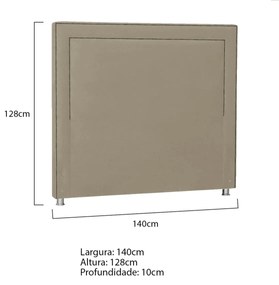 Cabeceira Casal Moscou P04 140 cm Suede - ADJ Decor