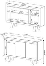 Balcão 03 Portas ME4120 Branco - Tecno Mobili