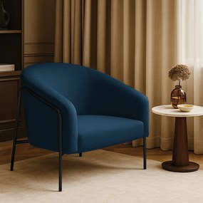 Poltrona Sala Industrial Alta Preto Stella Bouclê D03 - D'Rossi - Azul
