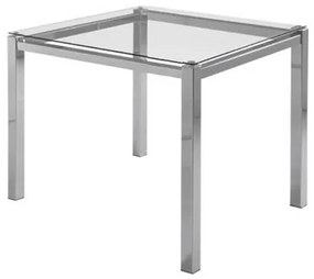 Mesa de Jantar Flex com Tampo de Vidro Quadrado Base Cromada 80cm - 55646 Sun House