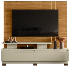 Estante de TV 75 Pol 183cm com Pé Sala Belora Cumaru/Opala M20 - D'Rossi