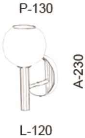 Arandela C/ Globo Ø12X13X23Cm Metal E Vidro 1 X G9 Globo Ø12Cm |Old Ar... (PRETO, FOSCO)