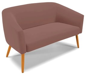 Namoradeira e 2 Poltronas Pé Palito Castanho Stella Veludo D03 - D'Rossi - Rose