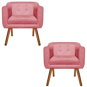 KIT 02 POLTRONAS JULIA SUEDE ROSE PES PA