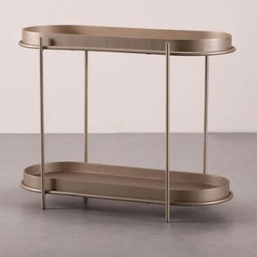 Mesa Lateral Danúbio Tampo Laca Gold Base Gold - 78388 Sun House