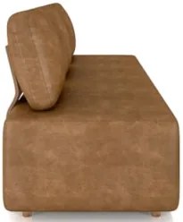 Sofá 3 Lugares 222cm Sala de Estar Rovier Sintético Caramelo Z32 - Mpo