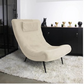 Poltrona Sher Suede Pés Palito de Ferro D03 - D'Rossi - Bege