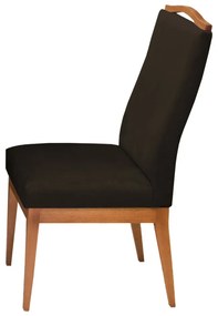 Conjunto 8 Cadeiras Decorativa Lara Veludo Marrom