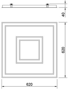 Embutido Convert Pro Duplo 62X62X05Cm 73,6W Led Bivolt | Usina 19221/6... (BT - Branco Texturizado, 4000k)