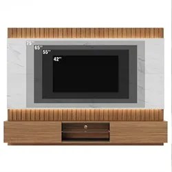 Painel Home Suspenso para TV 70 Pol. com LED 218cm Rios C05 Noce/Preto