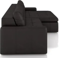 Sofá Retrátil 3 Lugares Para Sala 244cm Elios Couro Bordô Z55 - Mpozen