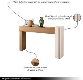 Aparador Riad Decorativo Sala de Estar Freijó/Off White  G26 - Gran Belo