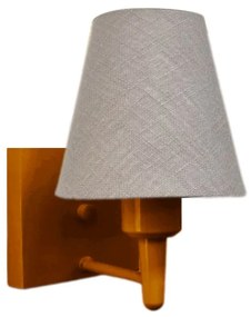 Arandela Quadrada Md-2034 Cobre Cúpula em Tecido Cone Rustico Cinza - Bivolt