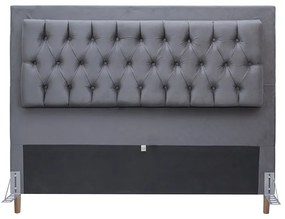 Cabeceira Cama Box King 195cm Paris Capitonê Suede Cinza - Sheep Estofados - Cinza