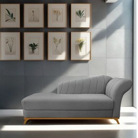 Recamier Vanessa 140cm Lado Esquerdo Suede Cinza - ADJ Decor