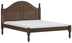 Cama Casal Queen 160cm Com Cabeceira Pé Madeira Eduarda Café F07 - Mpo