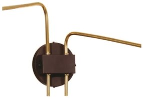Arandela Choice Dupla Articulada 56X60X26Cm 1Xg9 / 1Xmr11 - Old Artisa... (ROSE FOSCO / COBRE BRILHO, CRISTAL (Transparente))