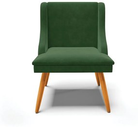 Cadeira Sala Jantar Kit 2 Liz Pé Palito Castanho Suede Verde D03 - D'Rossi