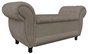Recamier Baú Londres 1,20 m Suede D'Rossi - Marrom Rato