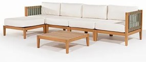 Conjunto Aurora 4 Lugares Puff Assento Areia Mesa Mel - 78444 Sun House
