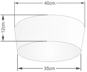 Plafon Cone Md-3003 Cúpula em Tecido 12/40x35cm Algodão Crú - Bivolt