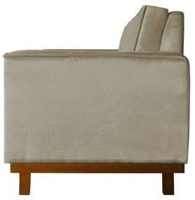 Sofá Dubai 2 Lugares Decorativo 1,50 m Sala Veludo Nude