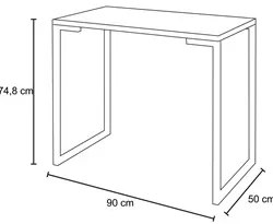 Mesa Escrivaninha Fit 90cm Natura e Cadeira Charles FT1 Preta - Mpozen