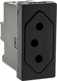 Modulo Tomada 10A 250V Plastico Preta Pial Plus