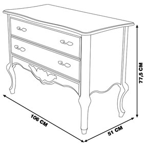 Cômoda Decorativa Julieta com 2 Gavetas Azul/Imbuía G71 - Gran Belo