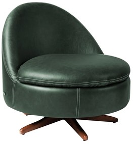 Poltrona Giulio Base de Ferro Giratória PU Verde G92 - Gran Belo
