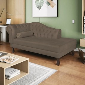 Recamier Diana 160cm Lado Direito Suede Marrom - ADJ Decor