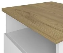 Mesa Escrivaninha em L Sharp e Gaveteiro 2 Gavetas May A06 Olmo/Branco