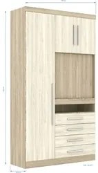 Guarda Roupa Modulado 3 Portas com Painel Para TV 194 Master Avelã Rús