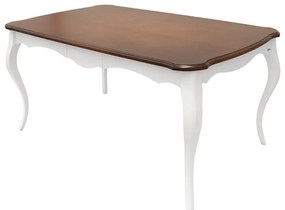 Mesa de Jantar Clássica Vintage 6 lugares - 1,6m - Branca c/ Tampo Vintage Provençal Kleiner