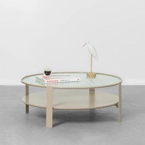 Mesa de Centro Glas Vidro e Areia - 80x80cm