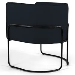 Kit 2 Poltronas Decorativas Base Aço Betina C-300 Veludo Preto - Domi