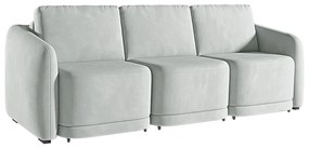 Sofá Cama Modulado Retrátil e Reclinável Decorativo Varsóvia 246cm Veludo Cinza G33 - Gran Belo