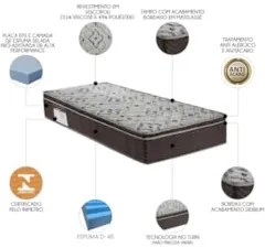 Colchão Solteiro Iso 1.5.0 Espuma D45 Viscopoli 78x188x18cm  - Ortobom