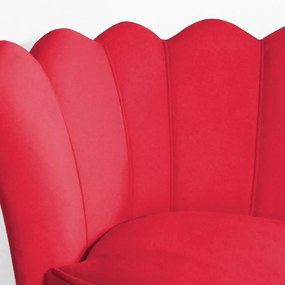 Poltrona Decorativa Dália Pés Palito Veludo Vermelho