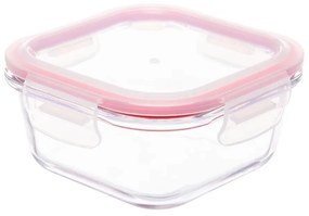 Pote Hermético de Vidro Tampa Click Quadrado 520 ml