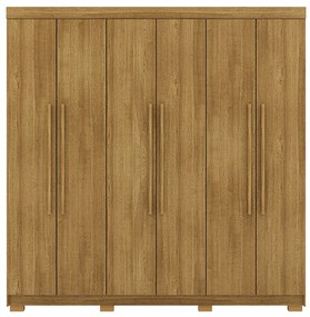 Guarda Roupa Casal Doral 218cm 6 Portas de Bater 2 Gavetas Nature G98 - Gran Belo