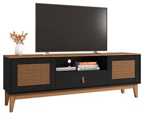 Rack Esmeralda 1.60 Preto/Noce - Casa D Móveis