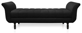 Recamier Olinda Suede 160 cm Pés Torneados Tabaco - D'Rossi - Preto